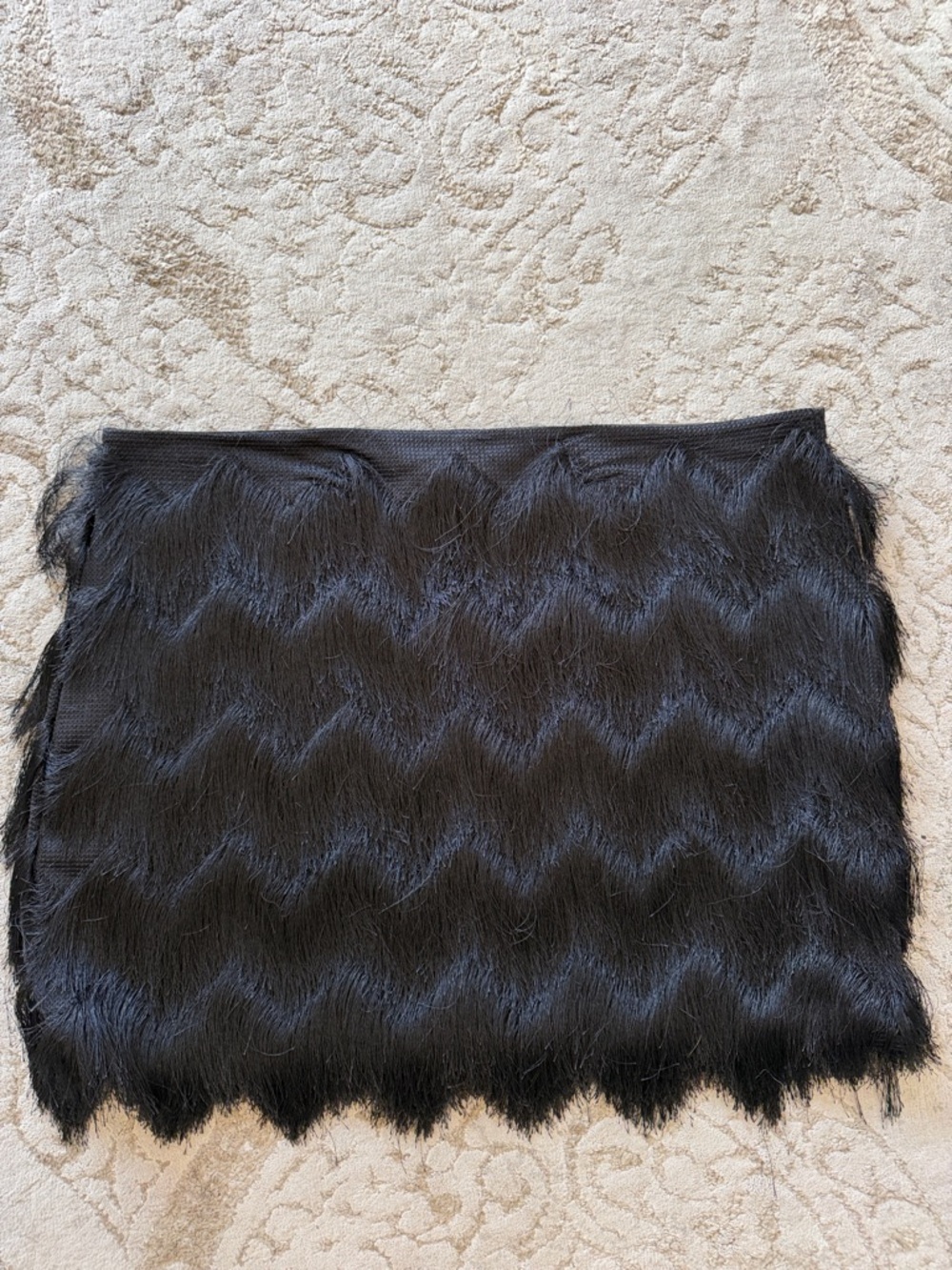 H&M Black Fringe Mini Skirt